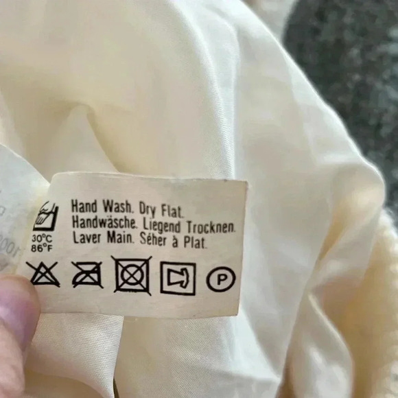 100% Wool Fair Isle Zip Up Jacket Made in Iceland Neutral Shrunk ☹️ Sz S-M - Picture 10 of 12